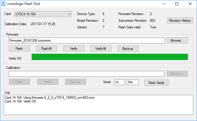 Screenshot of the XTDC4's FirmwareGUI